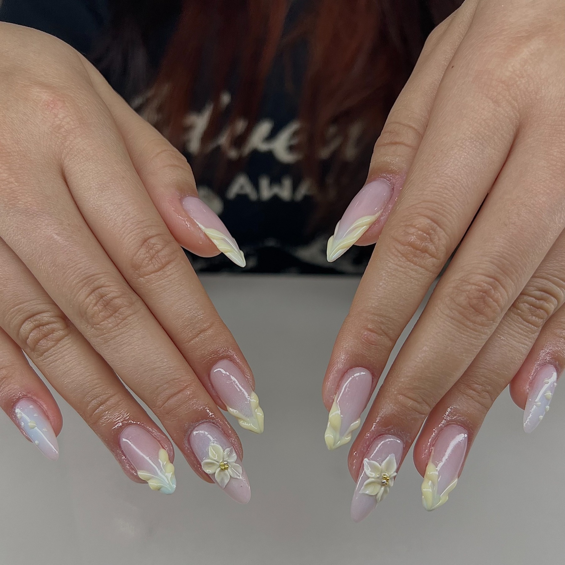 Lemon blossom French nails at Chloe Nail Spa